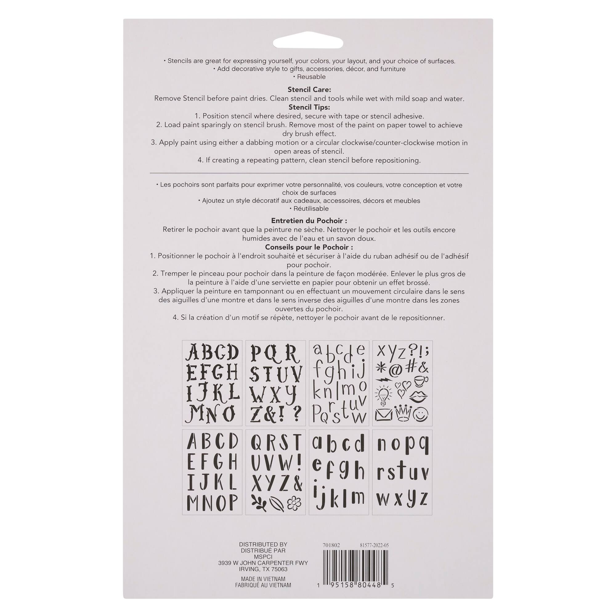 2" Summer Camp Alphabet Stencils by Craft Smart®